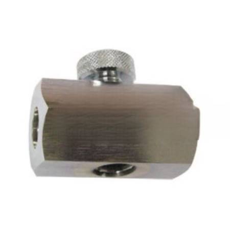3-way block 1/4" female BSP with bleed