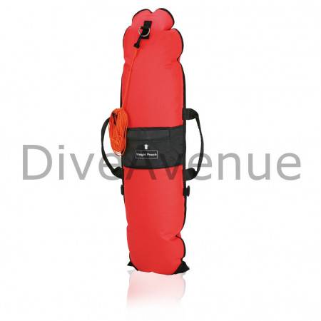 Inflatable surface bouy with alpha flag