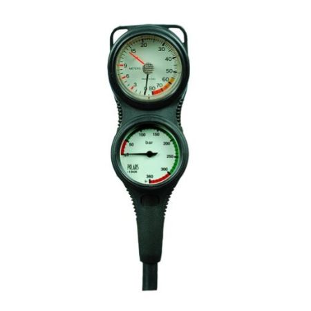 0-350bar pressure gauge and 0-80m depth gauge console