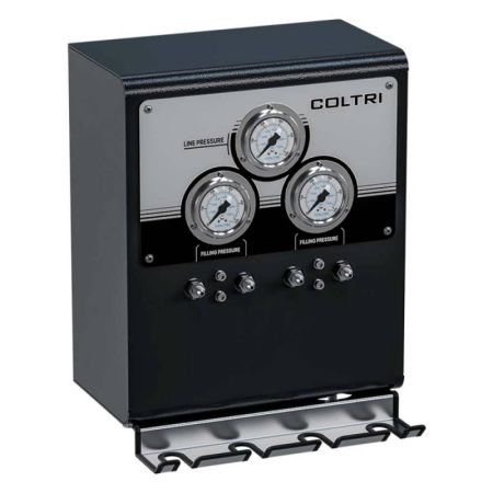 COLTRI stainless steel inflation manifold with 4 flexible outlets and taps