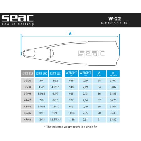 SEAC W22 fins freediving