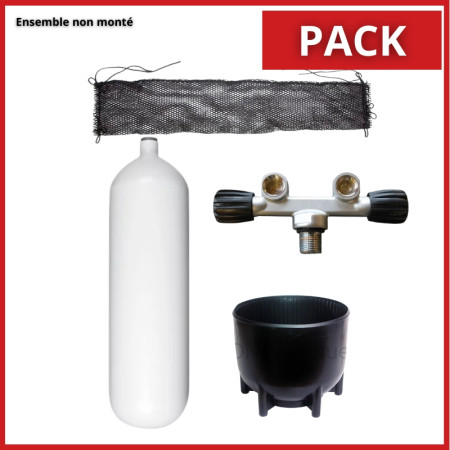 Pack bouteille de plongée acier 10 L 300 bar