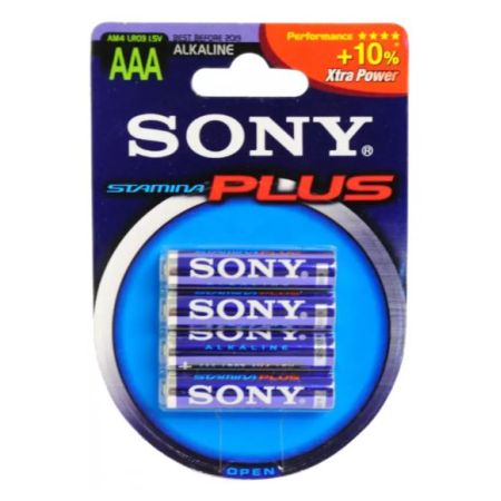Pack de 4x piles alkalines AAA LR03 SONY