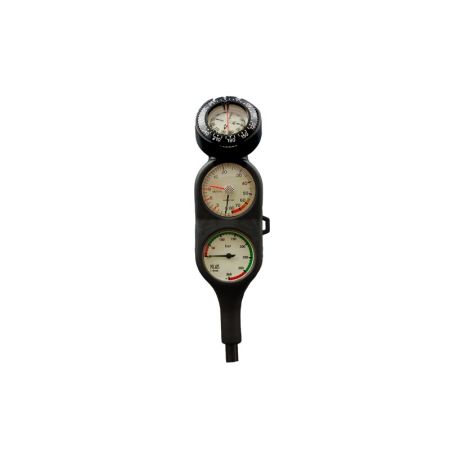 Pressure gauge, 0-80m depth gauge and compass console