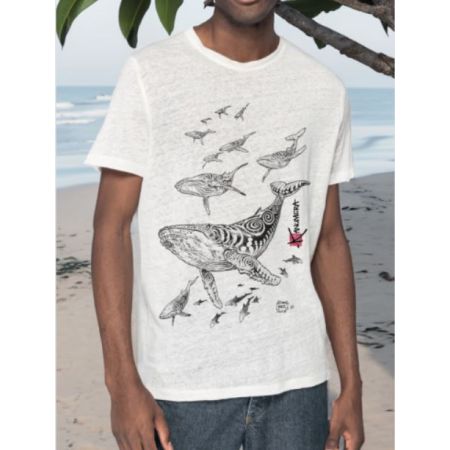 T-shirt Kanumera Homme en Lin Le Champ de Baleines
