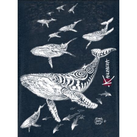 Kanumera T-Shirt Men's Linen The Domain of Whales
