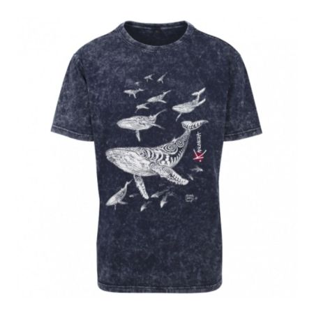 Kanumera Men's Faded Loose-Fit T-Shirt The Domain of Whales