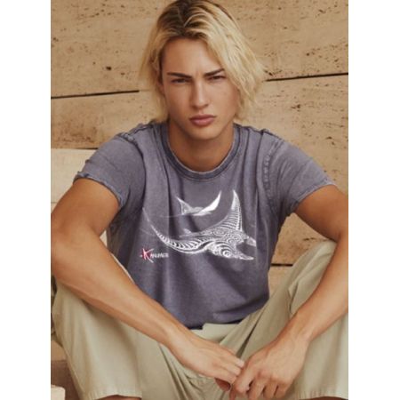 Kanumera T-Shirt Men's Faded with Ray Tattoos