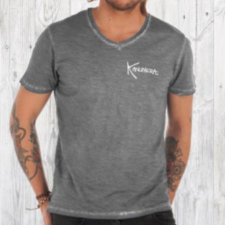 T-shirt Kanumera Homme délavé col V Le Requin Baleine