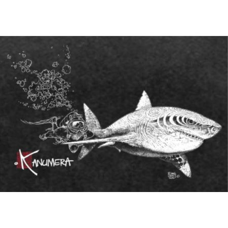Kanumera T-shirt Men's, faded, The White Shark and the Diver