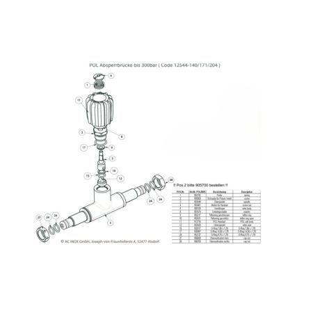 Robinet isolation marque "Li" 140/ 171 / 204