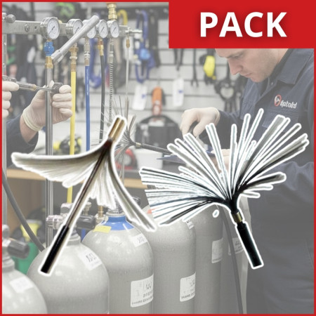 Maintenance whip pack for scuba tanks