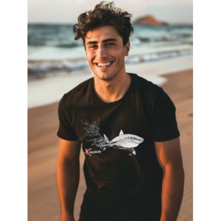 T-shirt Kanumera Homme Bio Le Requin Blanc et le Plongeur