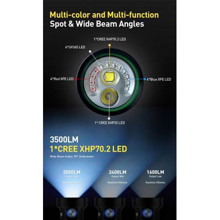Phare de plongee double faisceau DIVEPRO M35