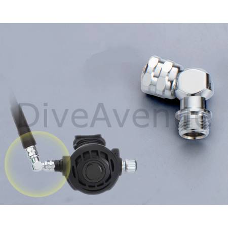 110° elbow for diving second stage regulator